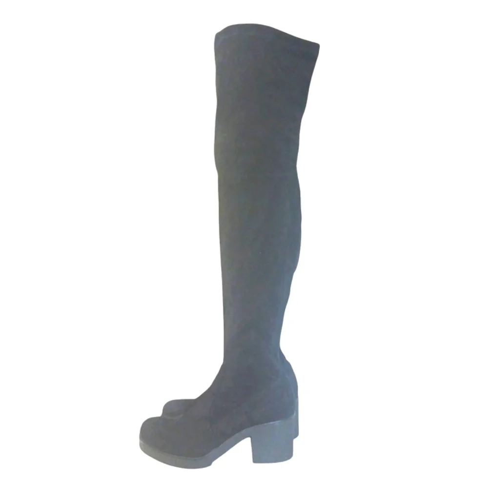 NWT Indigo Rd. Black Over the Knee Boots Wonen's Tall Block Heel Suede Boots 8.5